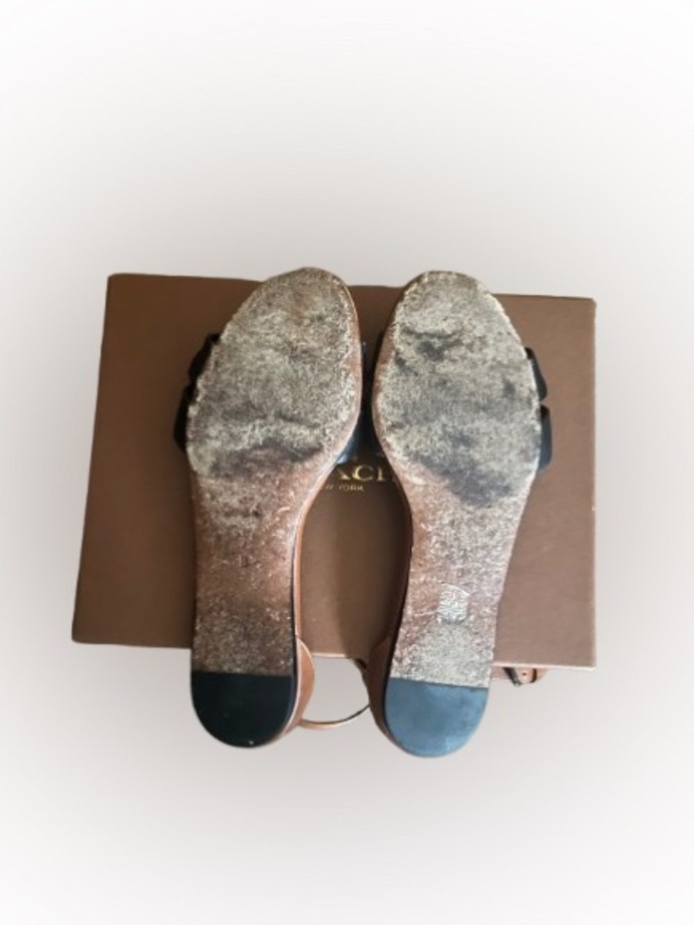 Coach Seabreeze Sandals in Black/Saddle - Picture 3 of 3